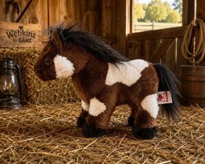 Ganz Webkinz Brown Horse Plush Stuffed Animal 9” No Code W Logo Clean EUC